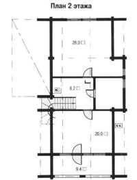 План 2 этажа дома из строганного бревна